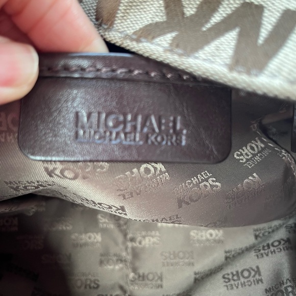 MK Canvas Shoulder Bag Color: Brown Good Condition. - Picture 5 of 11
